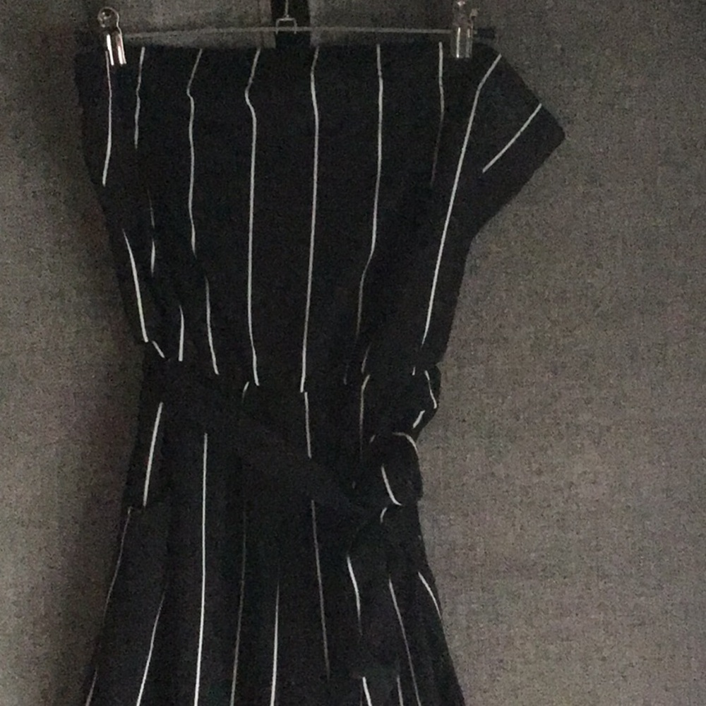 Black and White Striped pant suit